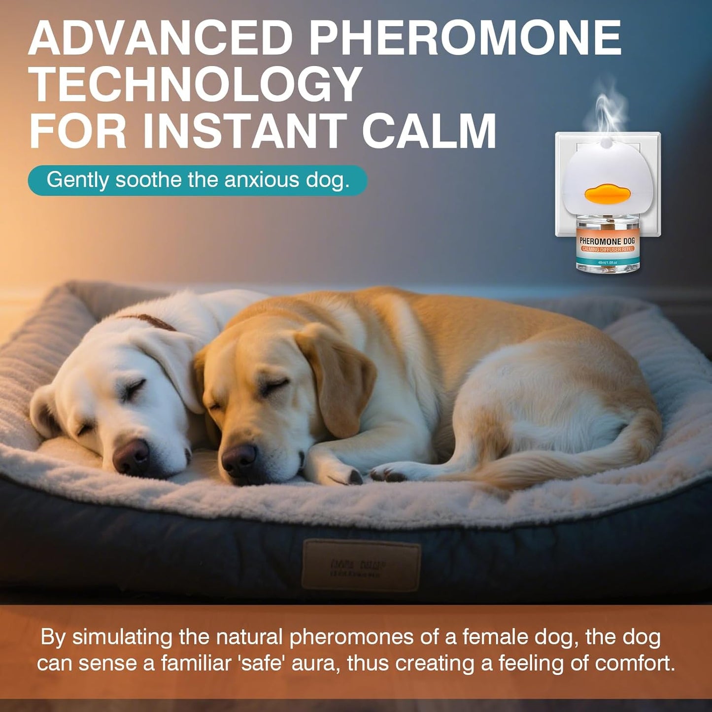 Dog Calming Pheromones Diffuser to Calm Pet 7 In 1 Advanced Kit (Tasteless)