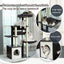 PAWZ Road Cat Tree Cat Scratching Post with a Large Hammock Play Tower, Play Tunnel Wooden Furniture Cat Stand 130cm Grey