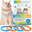 Cat Flea and Tick Collar | 24-Month Flea & Tick Prevention | Adjustable, Water-Resistant & Safe | Natural Ingredients | for Cats of | 4-Pack (Blue and Orange, Normal)