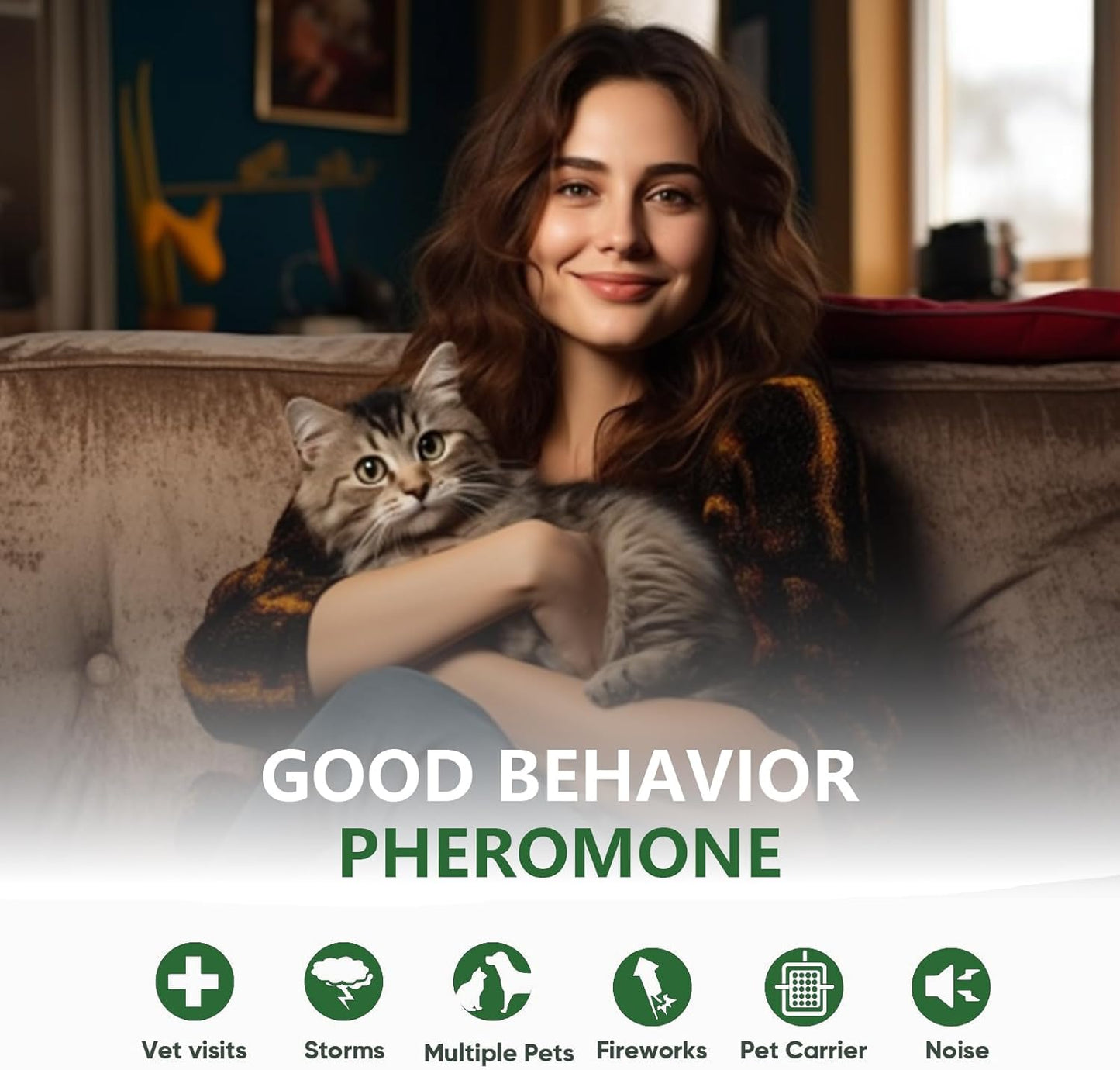 SOICARE Cat Pheromones Calming Diffuser, (1 Diffuser & 2 x 48ml Refills