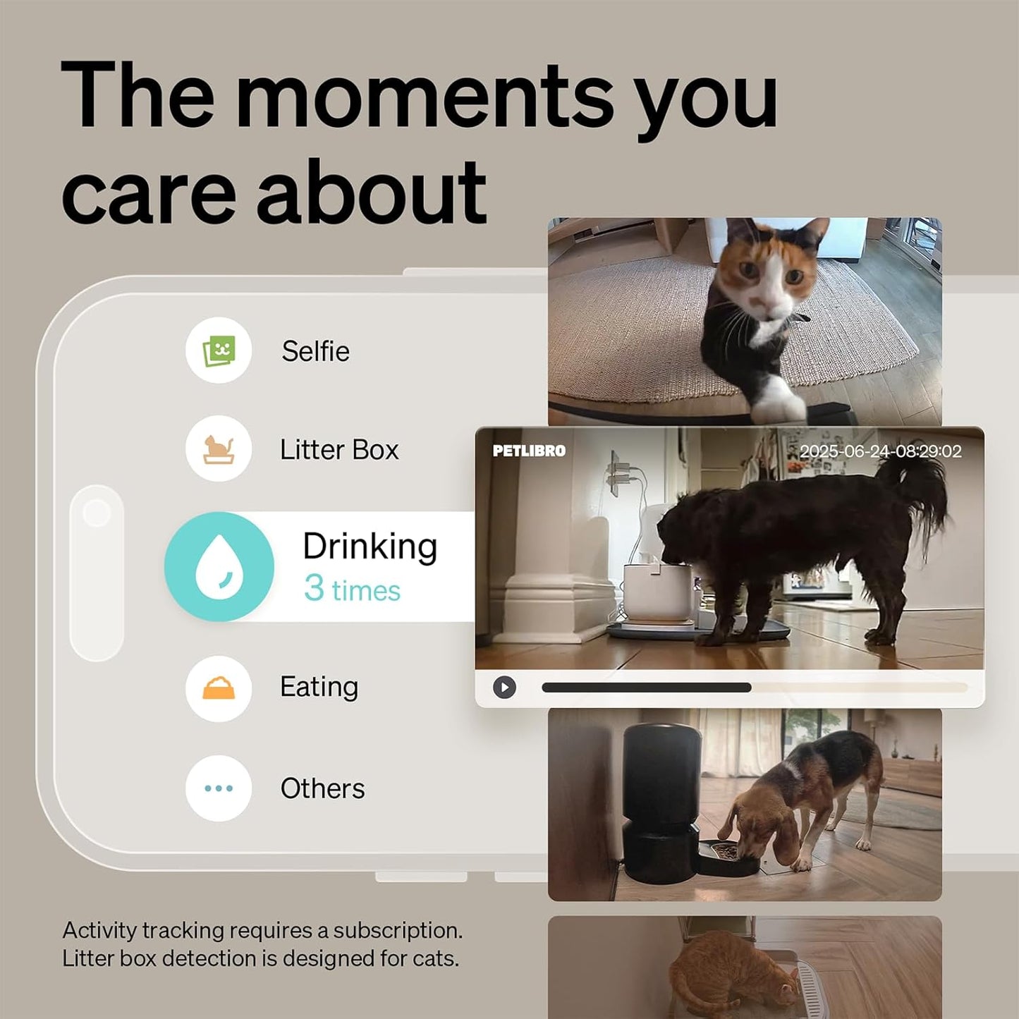 PETLIBRO AI Dog Camera Pet Camera Indoor with Phone App [Multi-Pet Recognition, Daily Activity Analysis & Smart Summaries]