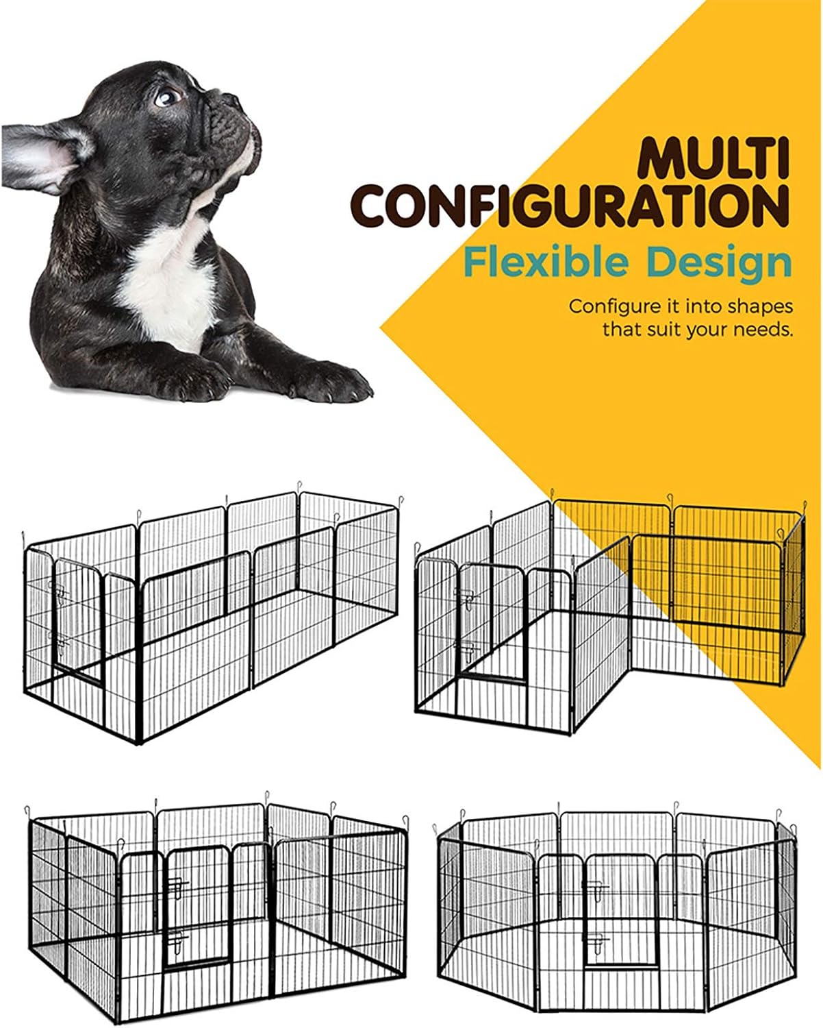i.Pet 32" Large 8 Panel Pet Dog Playpens Rabbit Play Pen Fence Cage Puppy Exercise