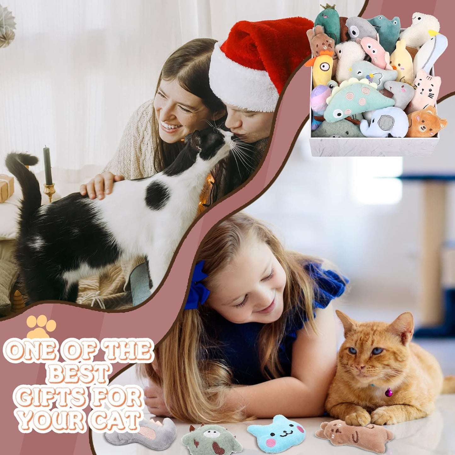 25 Pcs Catnip Cat Chew Toy Interactive Catnip Filled Kitten Soft Cotton Cat Toys