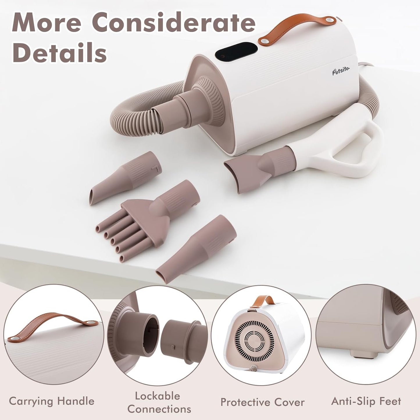 Costway Dog Dryer, Dog Cat Hair Blower with Negative Ion Function, Adjustable Temperature & Airflow