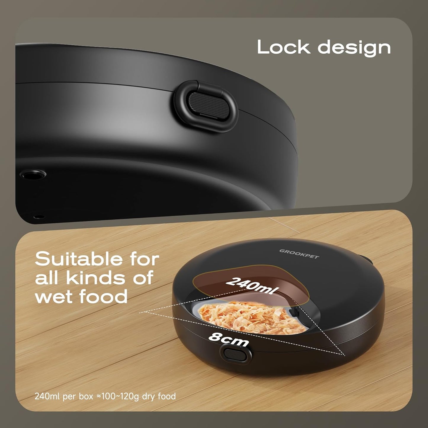 Automatic Cat Feeder Wet Food: Cordless Cat Food Dispenser with Timer - Pet Feeder with Ice Pack for Wet & Dry Food Refrigerated - Auto Wireless Small Dog Feeder Battery Power - Supply 4 Meals per Day
