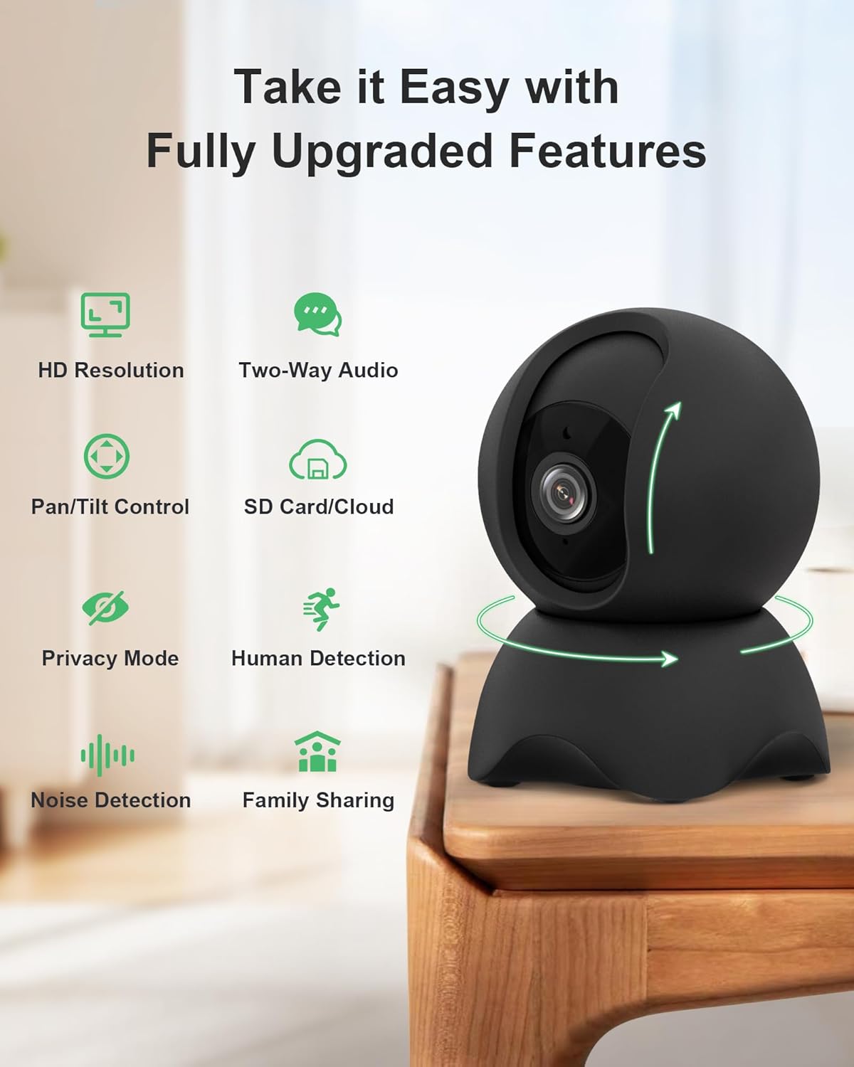 Security Indoor Camera, 1080P HD Dog & Baby Monitor, 5/2.4GHz with Motion Detection，SD & Cloud Storage，Night Vision Pet & Baby Camera Two Way Audio, Privacy Mode