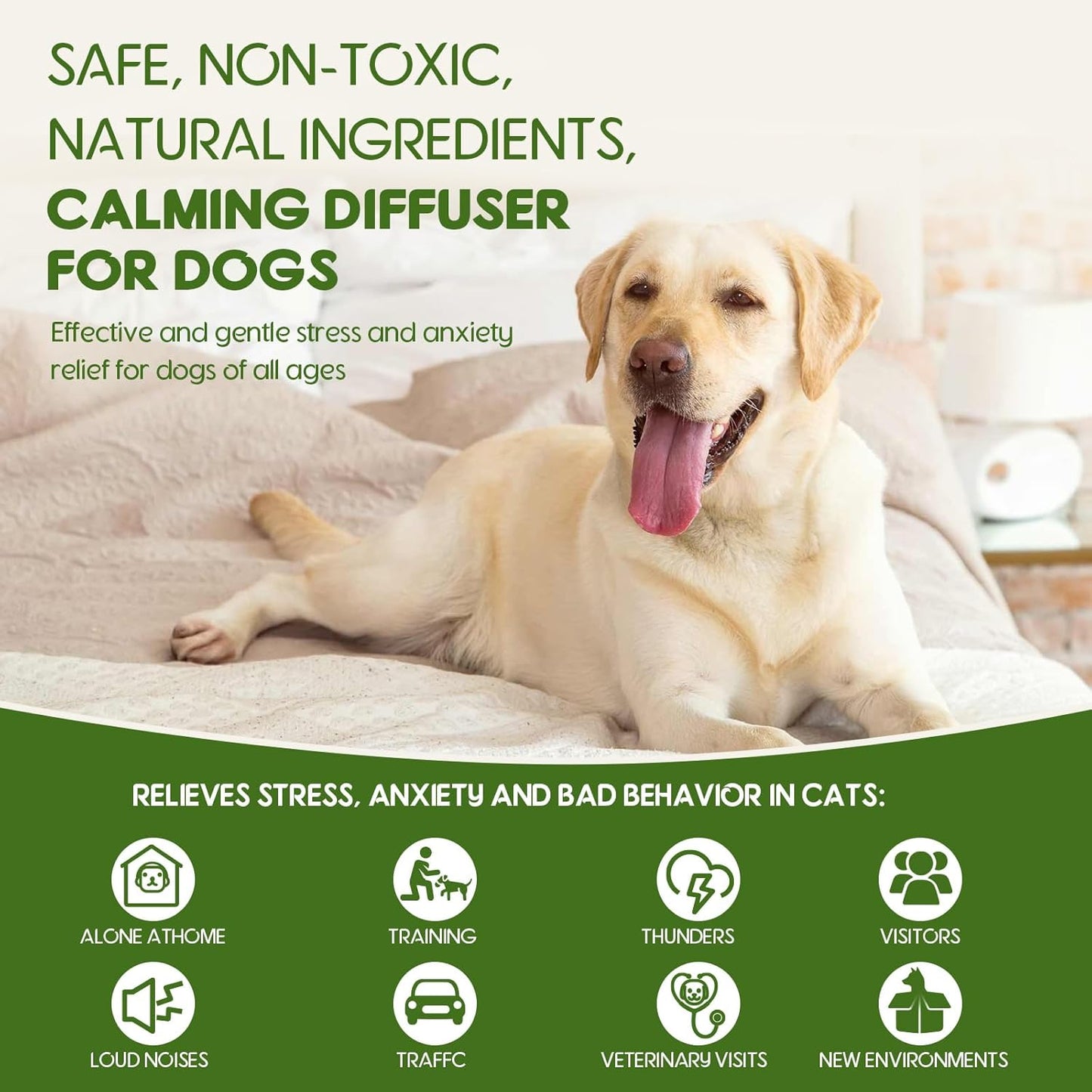 80S Pheromone Diffuser for Dogs, Dog Calming Pheromone Plug Diffuser, 30 Days