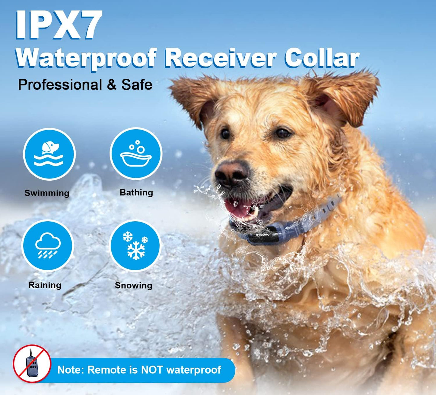 Bousnic Dog Shock Collar with Remote - ¾ Mile Electronic Training Collar