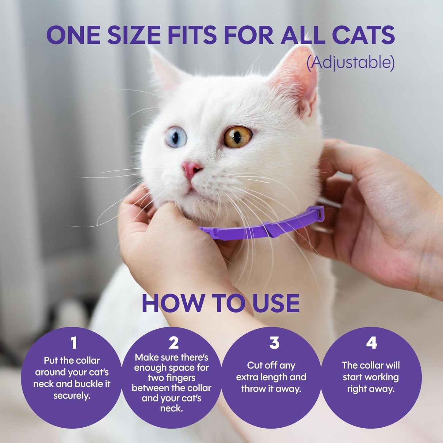 4 Pack Calming Collar for Cats: Anti Anxiety - cat Stress and Anxiety Relief