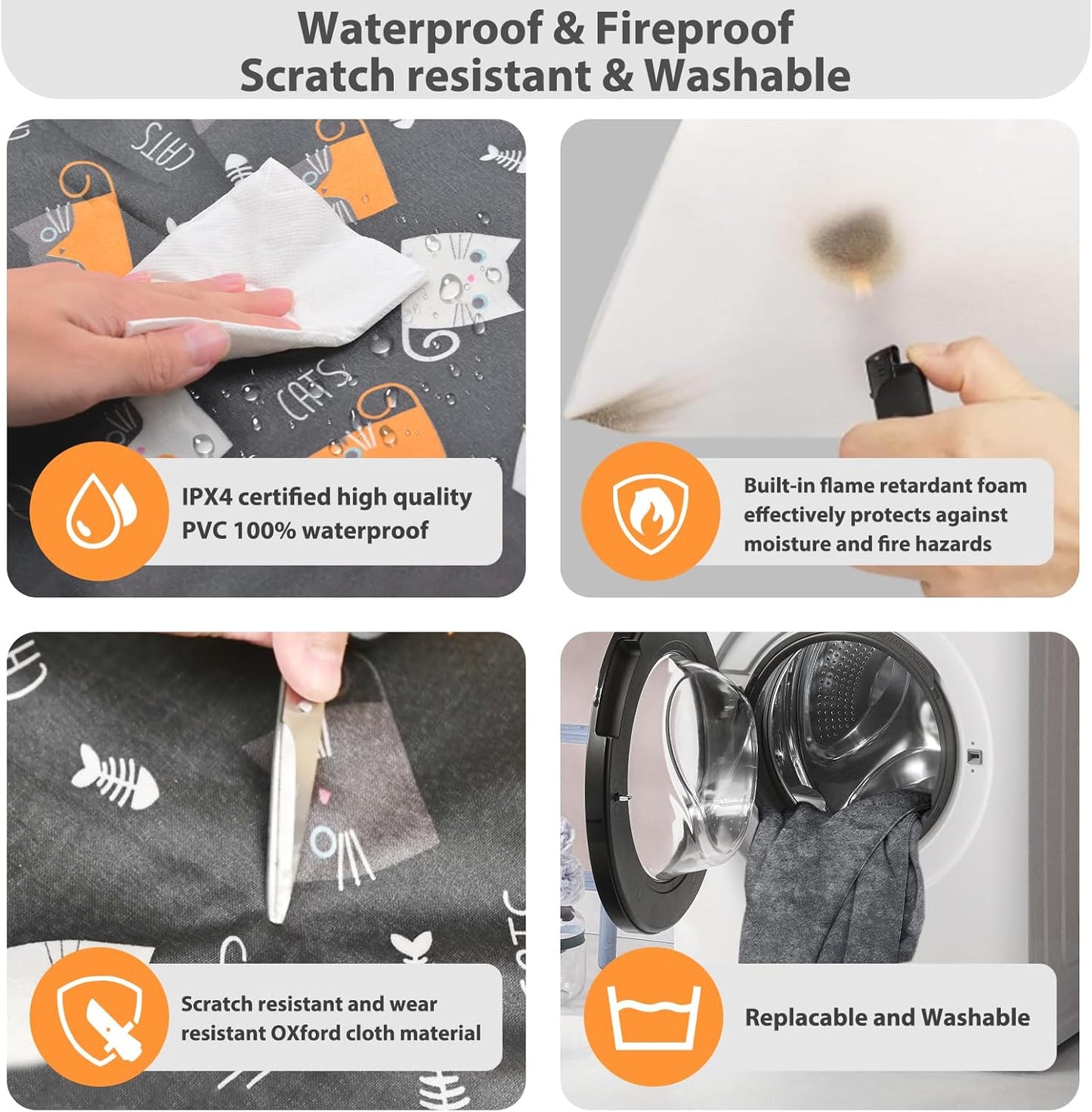 Pet Heating Pad 70x45cm,Anti-Bite Waterproof Heated Dog Blanket with Adjustable Timer and Temp Controlle