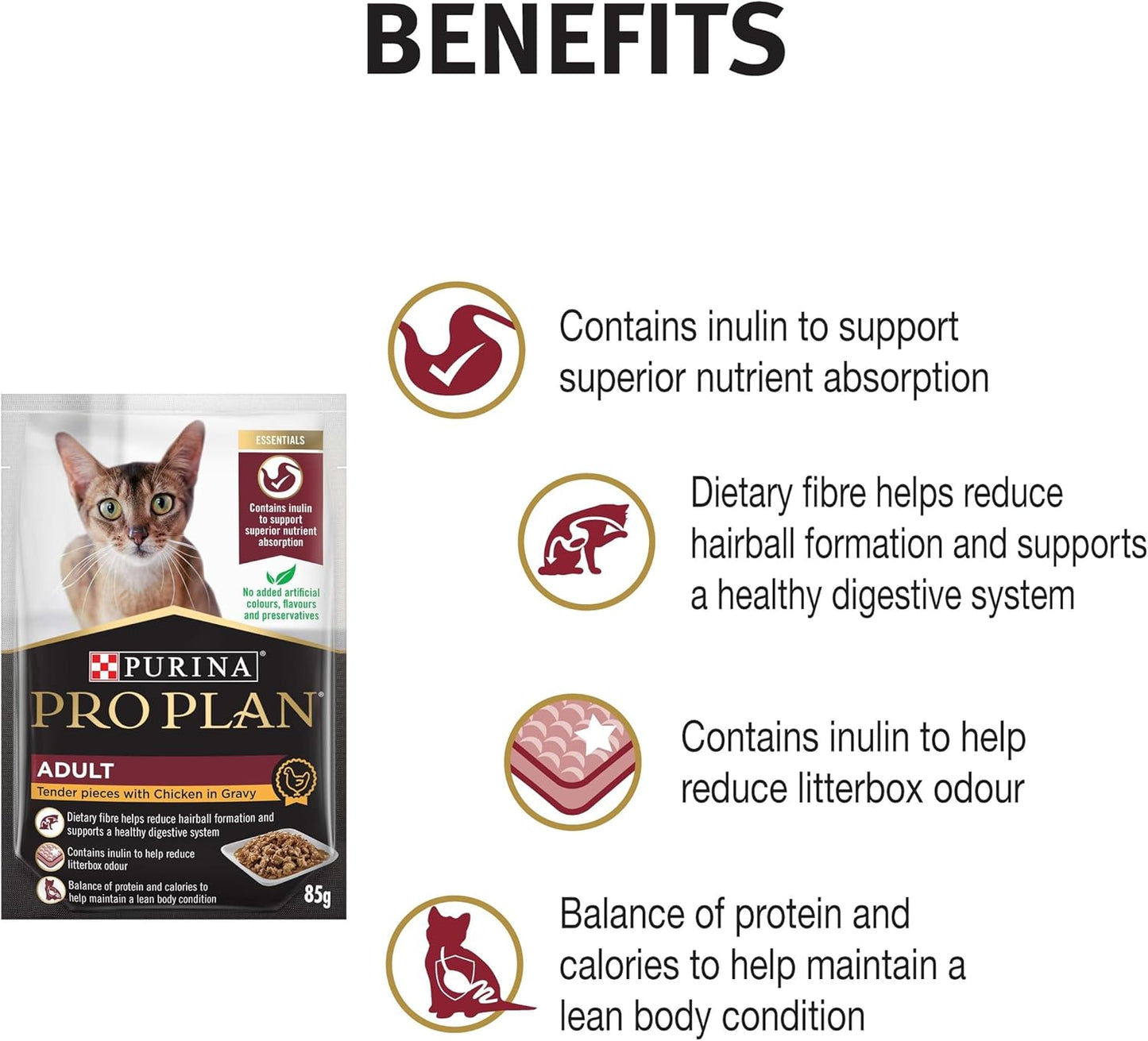 PRO PLAN Adult Wet Cat Food Chicken in Gravy 12x85g