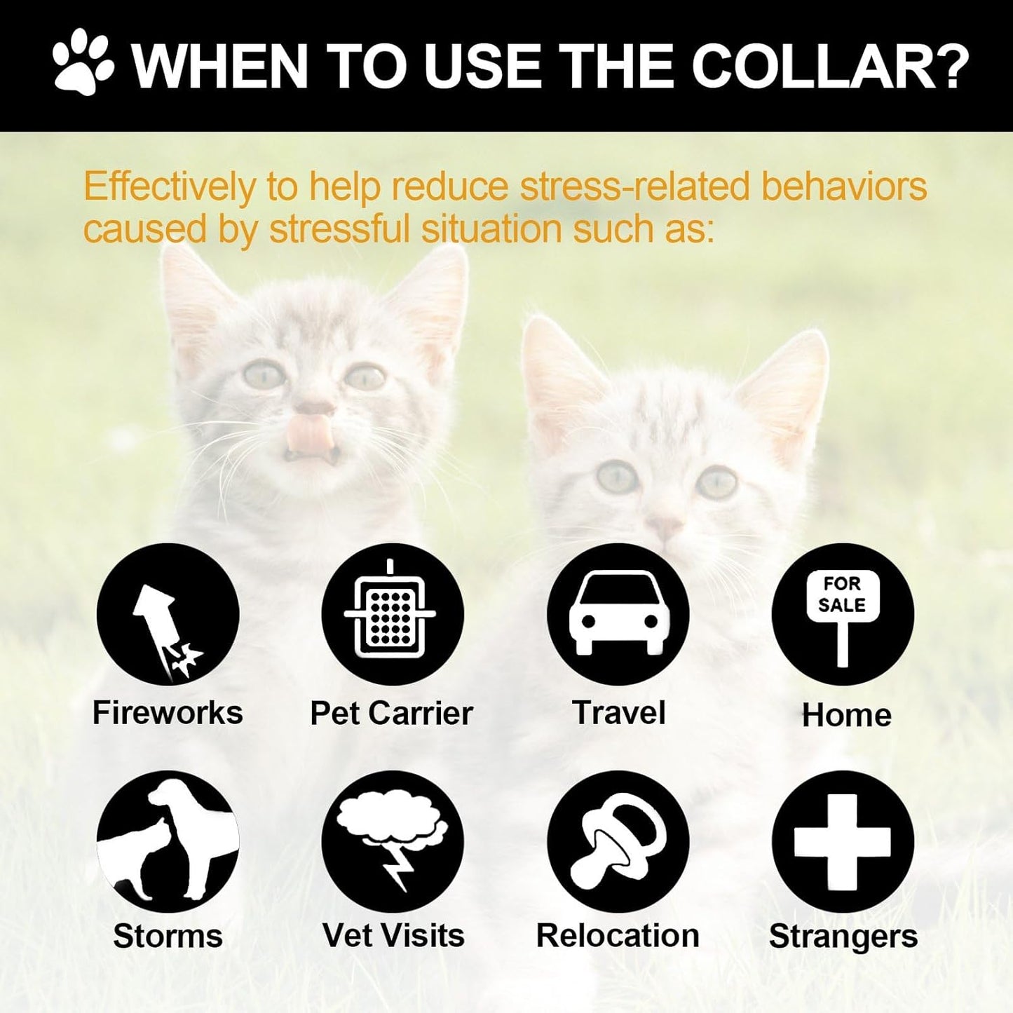 4 Pcs Cat Calming Collar Adjustable Lavender Scent Relaxing Cat Collar with 2 Pendant