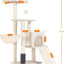 Heybly Cat Tree with Cat Self Groomer Brush, Cat Tower Condo for Indoor Cats with Padded Plush Perch,Beige