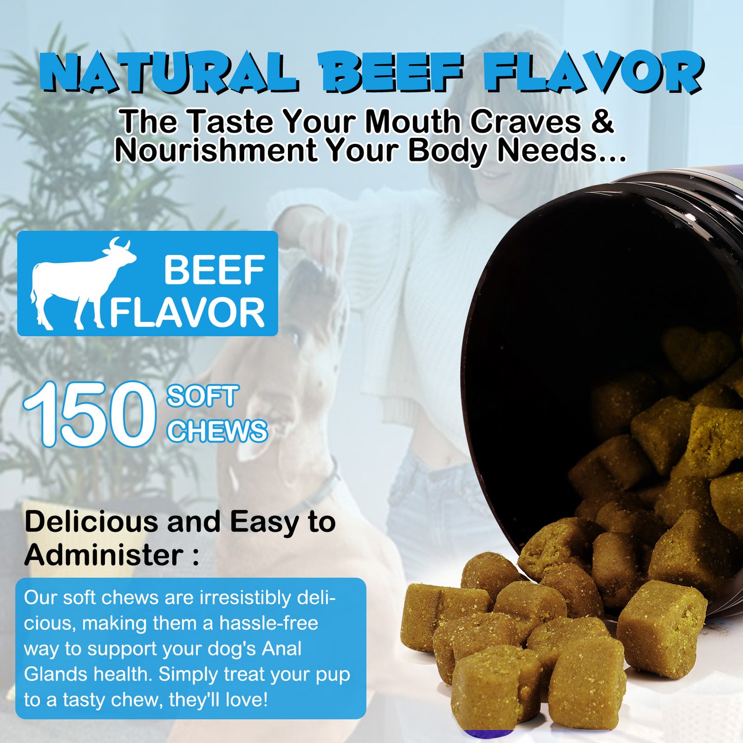 Anal Gland Support Chews for Dogs – Digestive & Bowel Health Formula