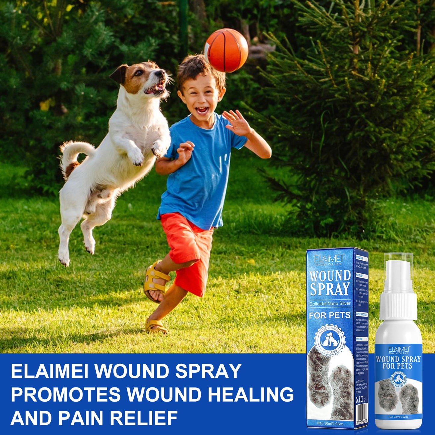 Elaimei Pet Wound Spray – Fast Healing & Pain Relief for Dogs and Cats (30ml)