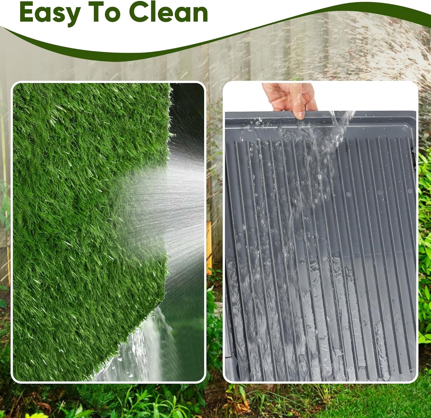 Dog Grass Pad with Tray: Reusable Training Pad with 2-Pack Replaceable Artificial Grass 22"x18" Grey
