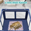 XVISHX 42x42x25.6 Inches Puppy Playpen with Gate, Dog Fence for Indoor & Outdoor, Blue