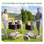 Double Pet Stroller with Detachable Carriers,Ideal for 2 Dogs or Cats,Small/Medium Pets,Black