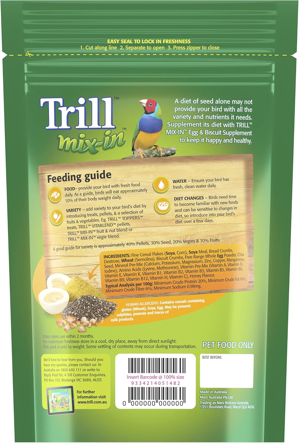 Trill Mix-in Egg & Biscuit Supplement 500g