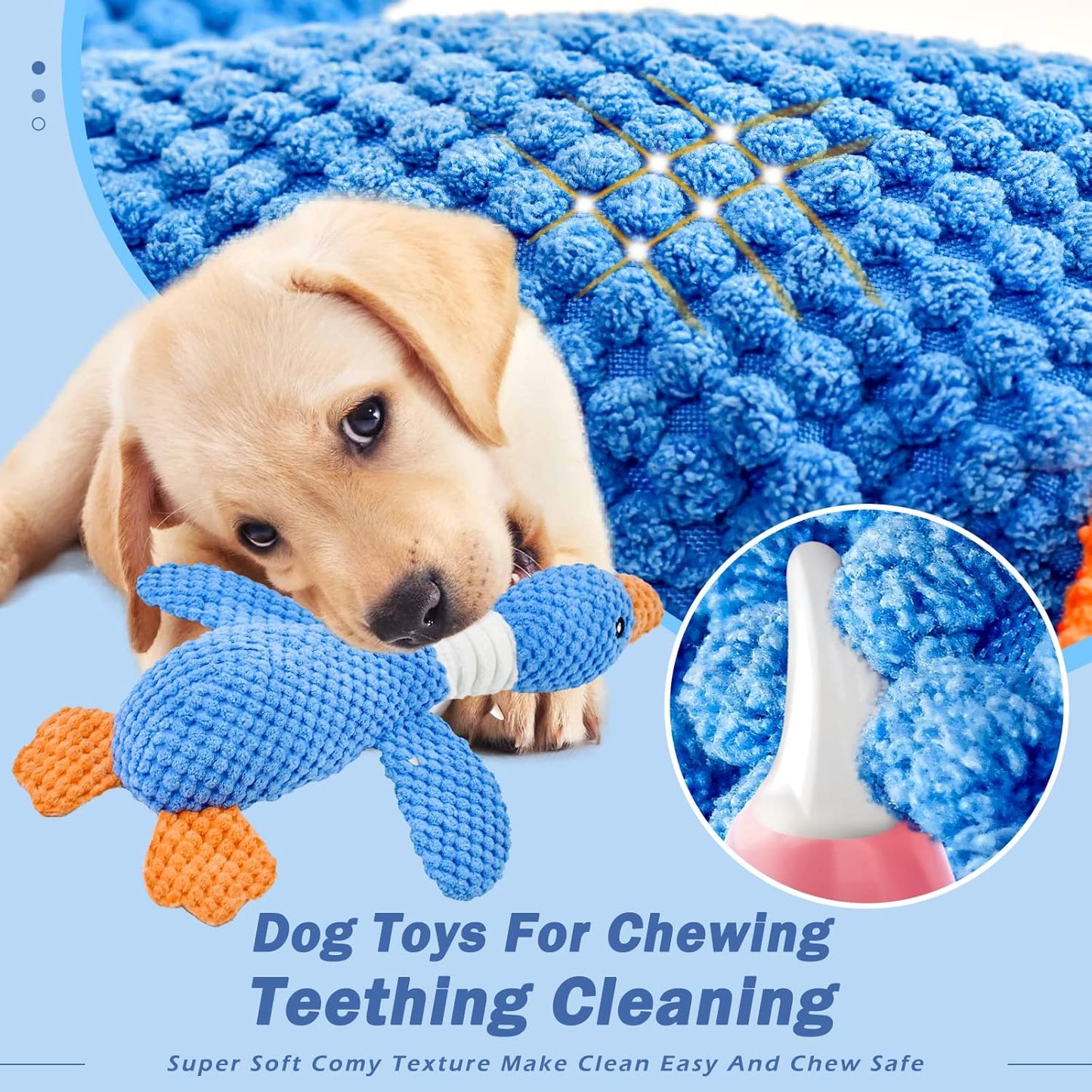 Vitscan Upgraded Goose Indestructible Dog Toys for Aggressive Chewers,Crinkle Squeaky Plush Dog Puppy Chew Toys for Teething, Duck