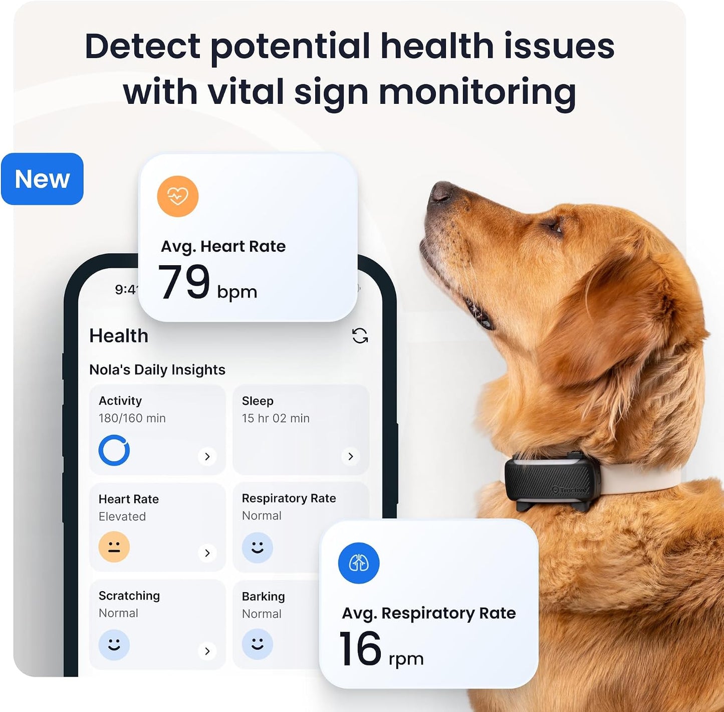 Tractive XL Smart Dog Tracker | 2026 Edition | Real-Time GPS Tracking | Escape & Health Alerts | Vitals Monitoring | Long Battery Life (Black)
