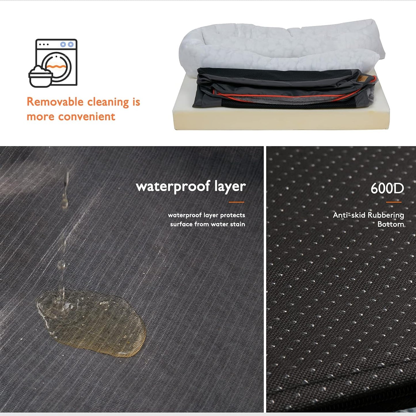 X-Large Memory Foam Dog Bed: Orthopedic Waterproof Pet Sofa Beds Washable XL