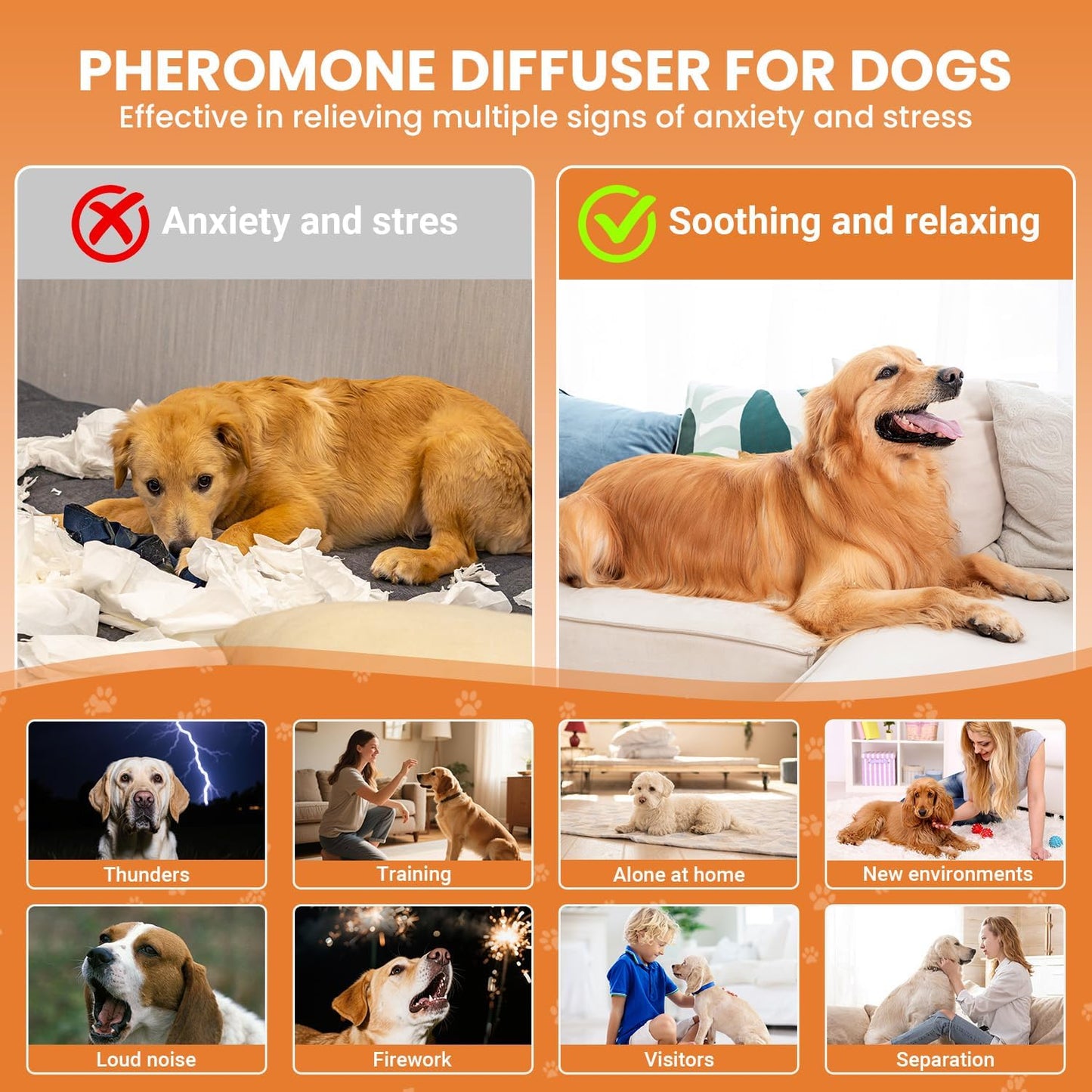 Dog Calming Diffuser, Dog Pheromones Calming Diffuser