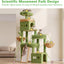 Heybly Cat Tree 72.4-Inch Anti-Tip Cat Tower with Spacious Perches HCT060GY | All-in-One Cat Furniture for Large Cats, Multiple Interactive Areas, Extra-Large Sisal Scratching Board, Green and Yellow