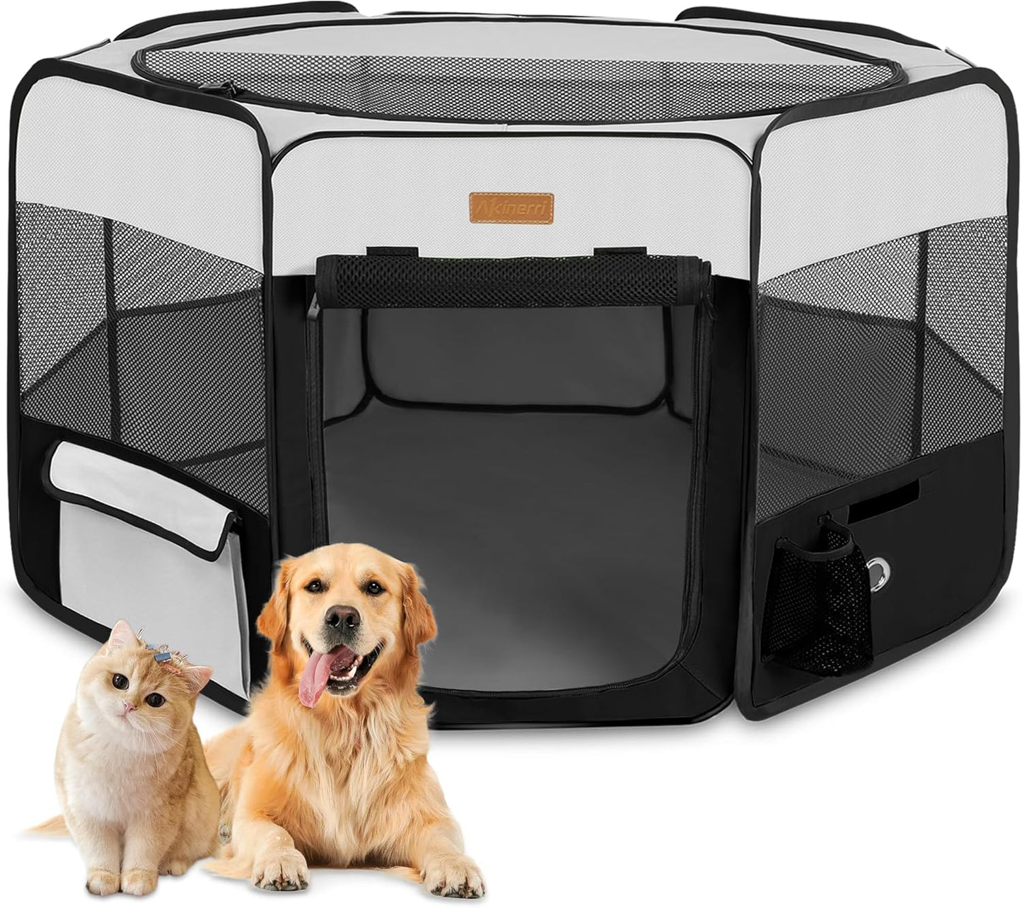 Dog Playpen, Portable Pet Play Pen for Cat, Puppies, Rabbits, Chickens, Foldable Large