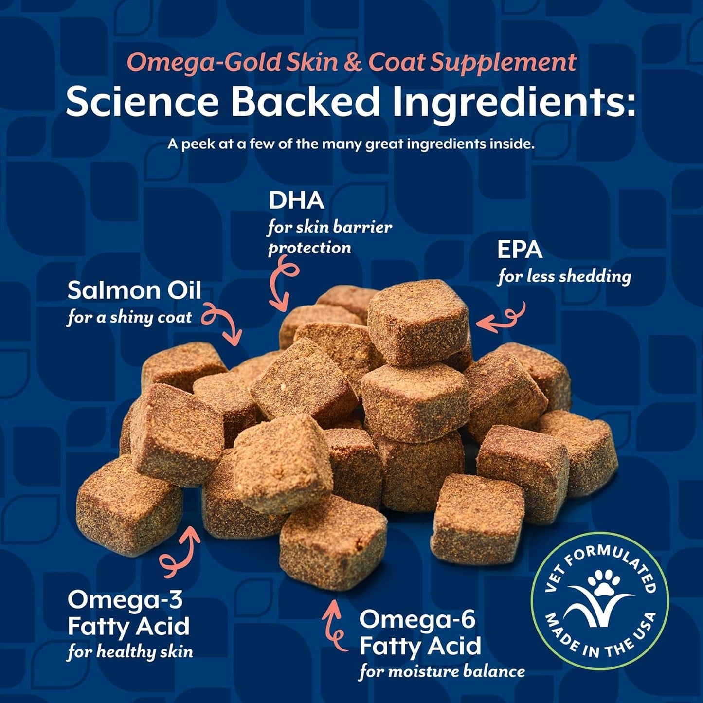 NaturVet Omega-Gold Plus Salmon Oil for Dogs, 90 ct Soft Chews, Made in USA