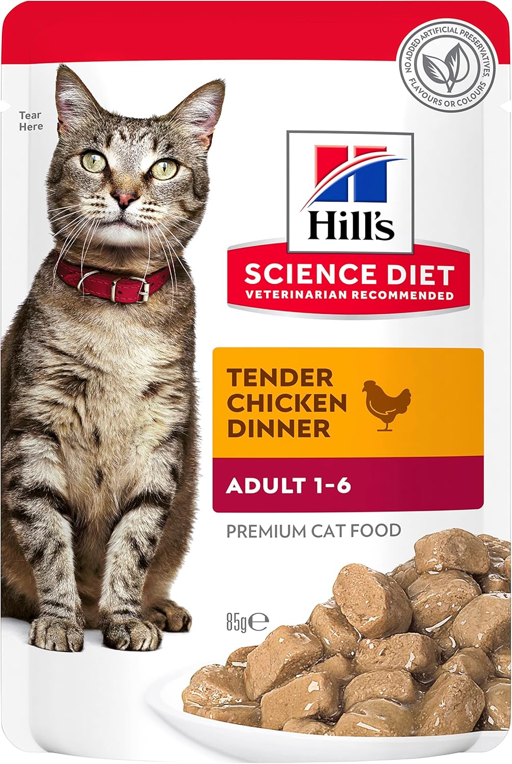 Hill's Science Diet Adult Wet Cat Food, Chicken, 85g, 12 Pack, Cat Food Pouches