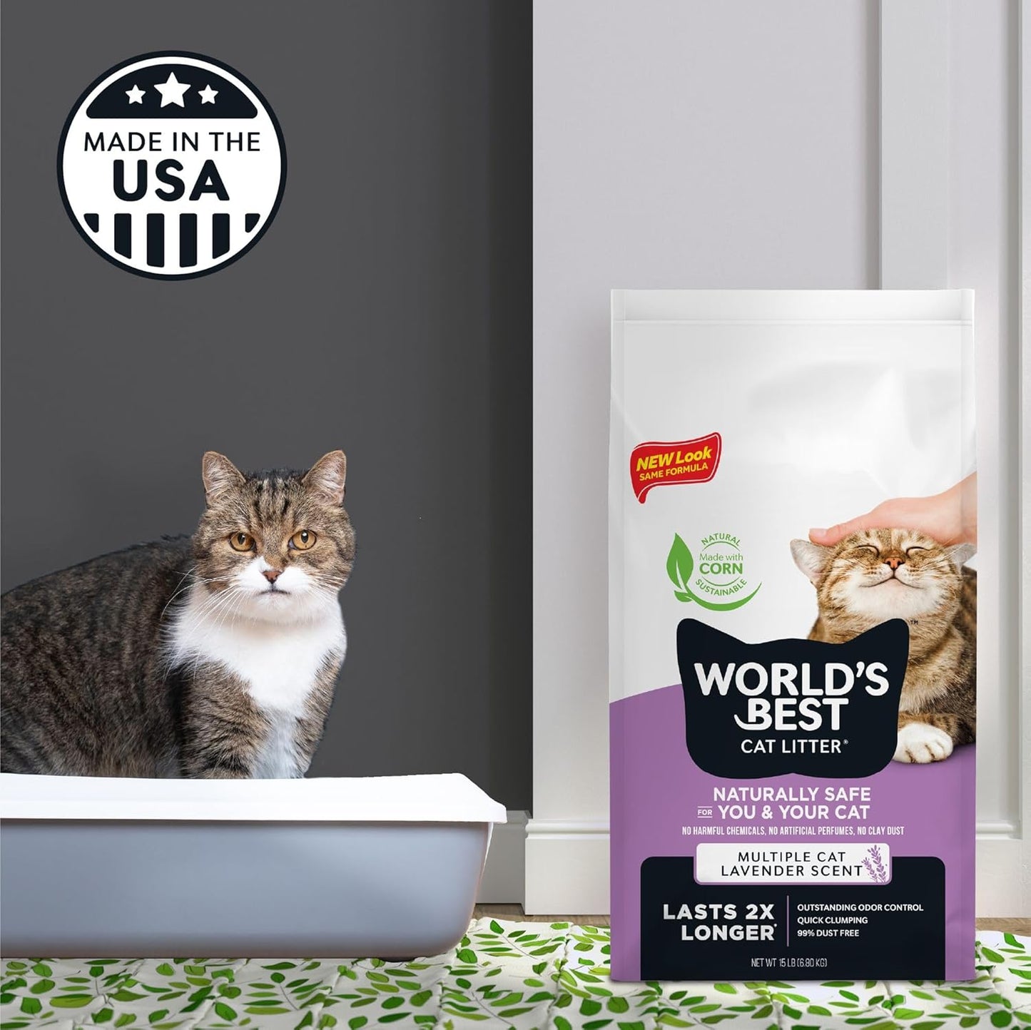 World's Best CAT Litter Multiple Cat Lavender Scented 8 Pounds