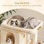 Heybly Cat Tree, 65cm Cat Tower with Spacious Top Perch for Large Cats,Beige