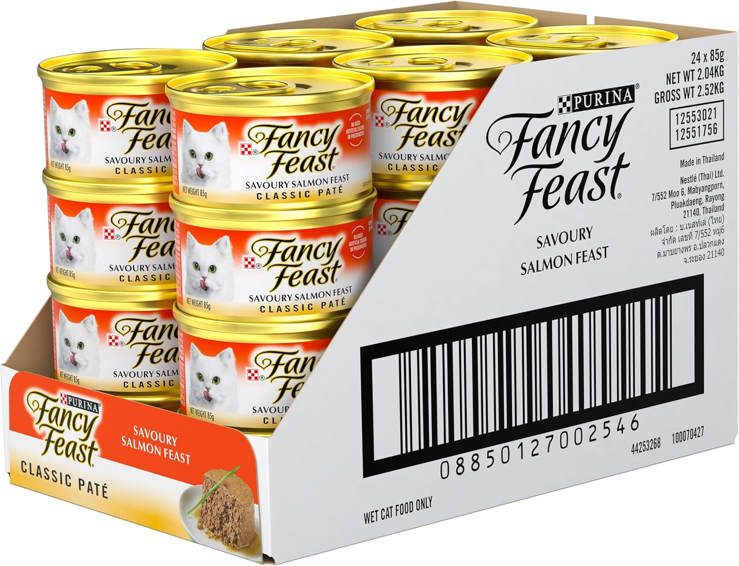 Fancy Feast Classic Paté Adult Wet Cat Food Savoury Salmon Feast 24x85g