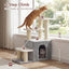 Heybly Cat Scratching Post, Pet Steps for Indoor Cats and Dogs, HSP002SWWH |Light Gray & White