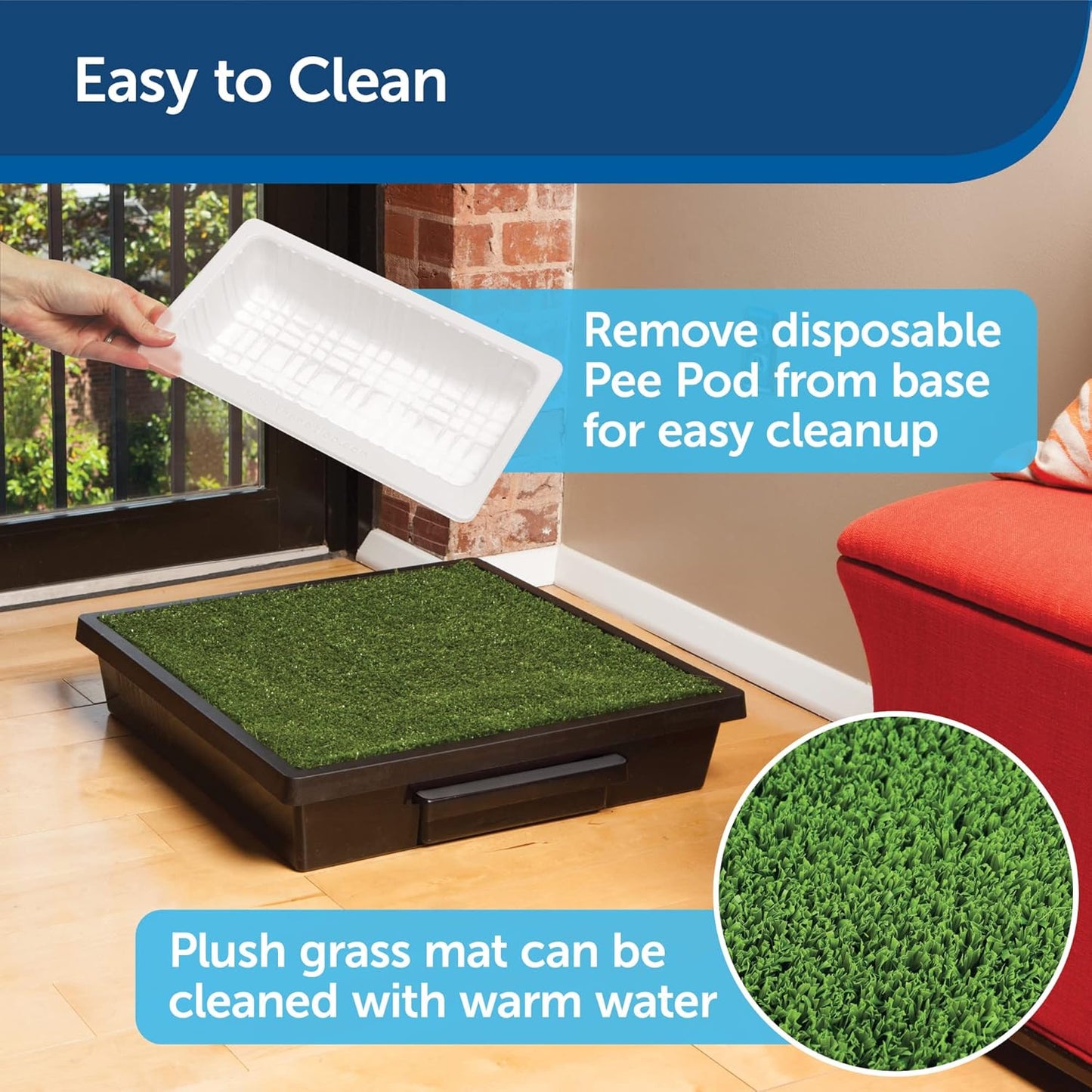 PetSafe PWM00-14497 Pet Loo- Small Portable Toilet for Dogs and Pets, Compact, Hygienic for Indoor Use, with Grass Pad, Black