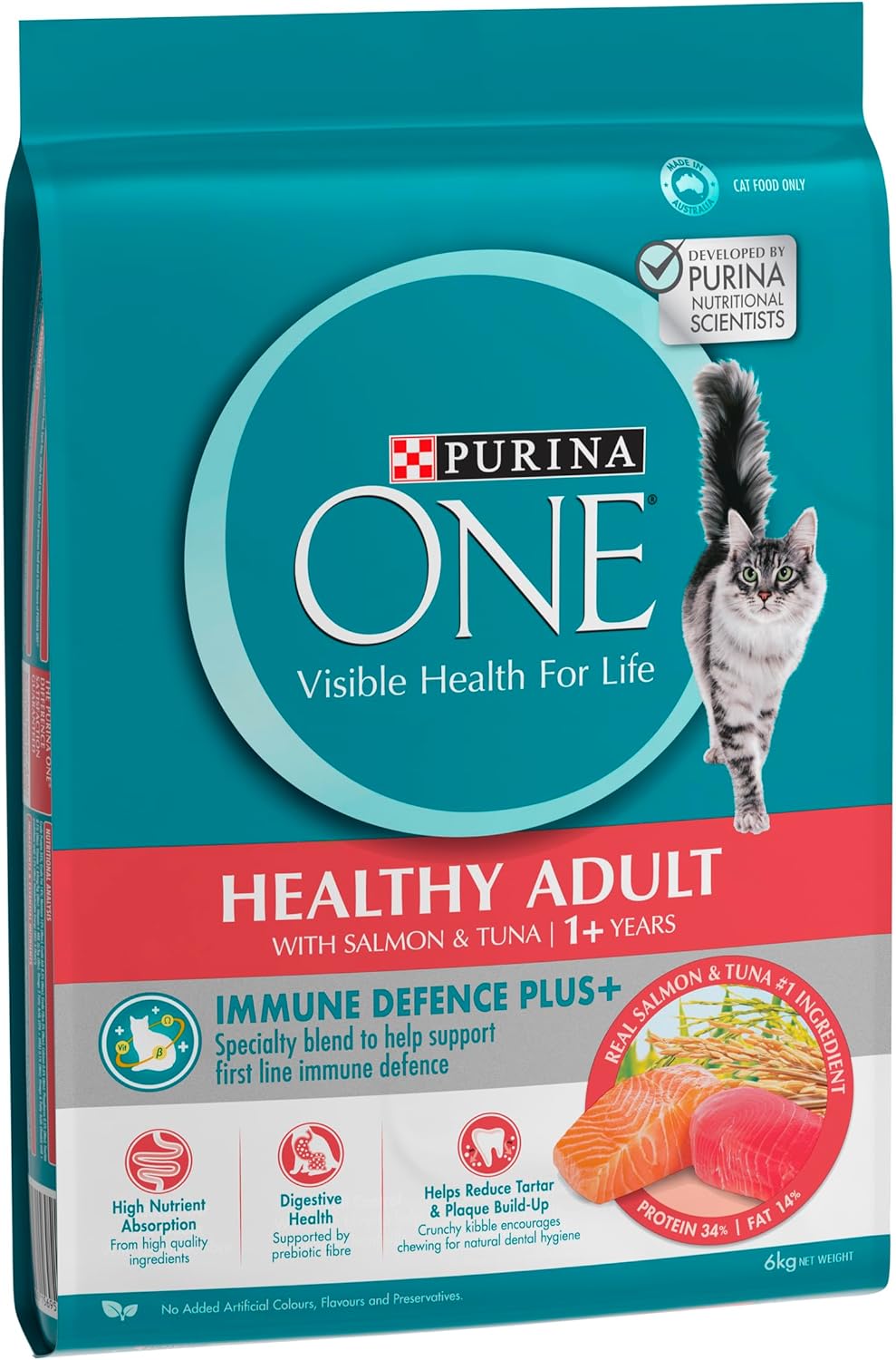 PURINA ONE Adult Dry Cat Food Salmon & Tuna 6kg