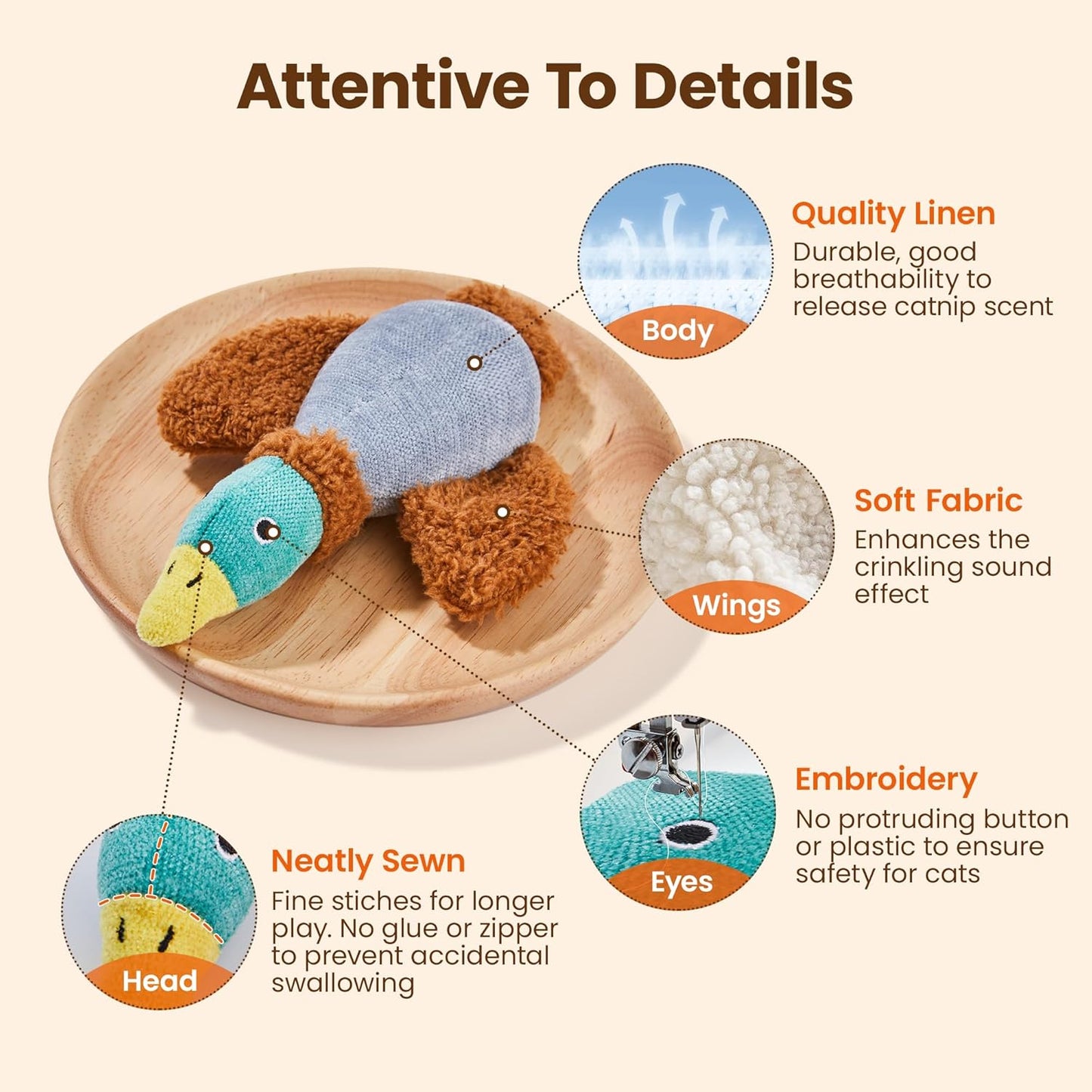 Potaroma Birds Cat Toys, 2 Pack Catnip Toys Soft Durable