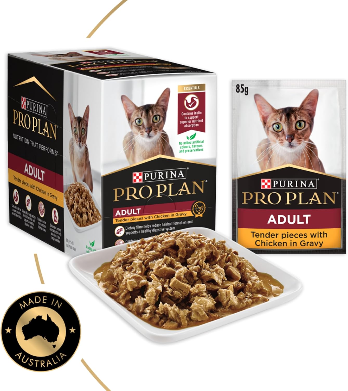 PRO PLAN Adult Wet Cat Food Chicken in Gravy 12x85g