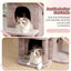 Heybly Cat Tree, 65cm Cat Tower with Spacious Top Perch for Large Cats, Stair-Style Cat House Furniture with Dual-Layer Condos, Sisal Scratching Posts, Cozy Basket & Pompom, Muchroom HCT204SMU