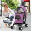 MINYII Pet Stroller Premium 3-in-1 Multifunction Jogger Stroller for Medium Small Dogs Cats Folding Lightweight for Travel with Detachable Carrier,98x65x45cm Portable Pet Stroller for Injured Pet Gift (Pink)