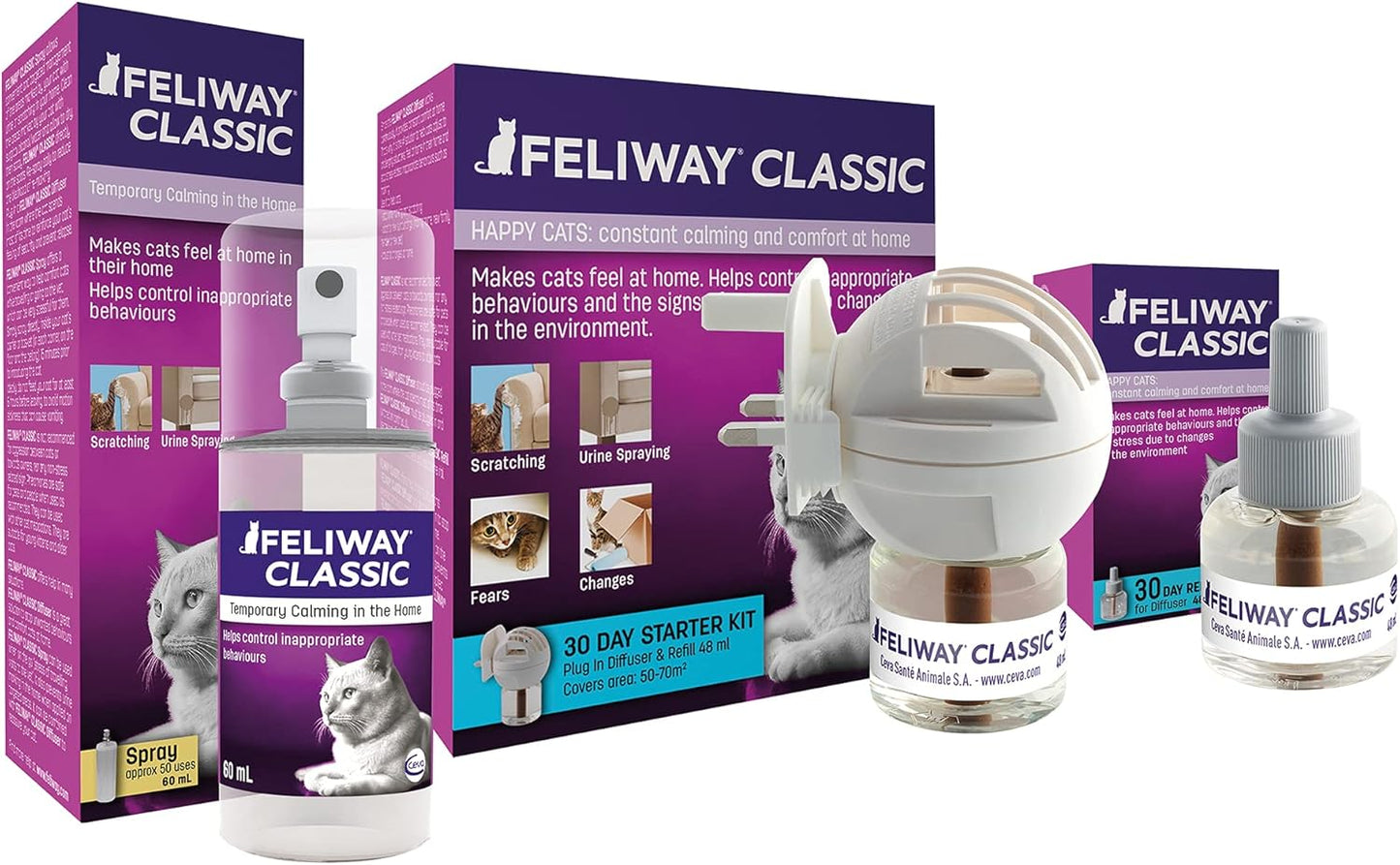 FELIWAY® Classic 30 Day Cat Calming Refill for Pheromone Diffuser, 48ml