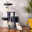 Heybly Cat Tree with Cat Self Groomer Brush, Cat Tower Condo for Indoor Cats with Padded Plush Perch,Grey
