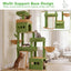 Heybly Cat Tree 72.4-Inch Anti-Tip Cat Tower with Spacious Perches HCT060GY | All-in-One Cat Furniture for Large Cats, Multiple Interactive Areas, Extra-Large Sisal Scratching Board, Green and Yellow