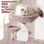 Heybly HCT200SMU Cat Scratching Post, 125 cm, Small Cat Tree, Spacious and Comfortable Scratching Post with Cave