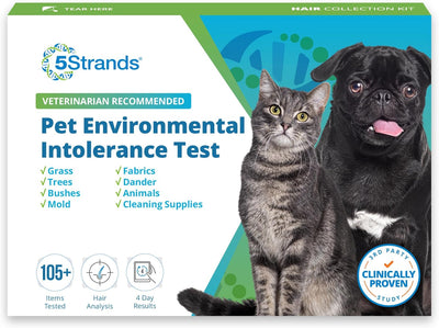 5Strands Pet Environmental Intolerance Test, 123 Items Tested, at Home Sensitivity Test for Dogs & Cats
