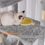 Heybly Tall Cat Tree, 78-inch Multi-Level Cat Tower for Indoor Cats, 2 Widened Plush Perches Cat Condo with Scratching Board and Big Caves, Light Gray