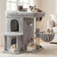 Heybly Cat Tree, 65cm Cat Tower with Spacious Top Perch for Large Cats,Light Grey