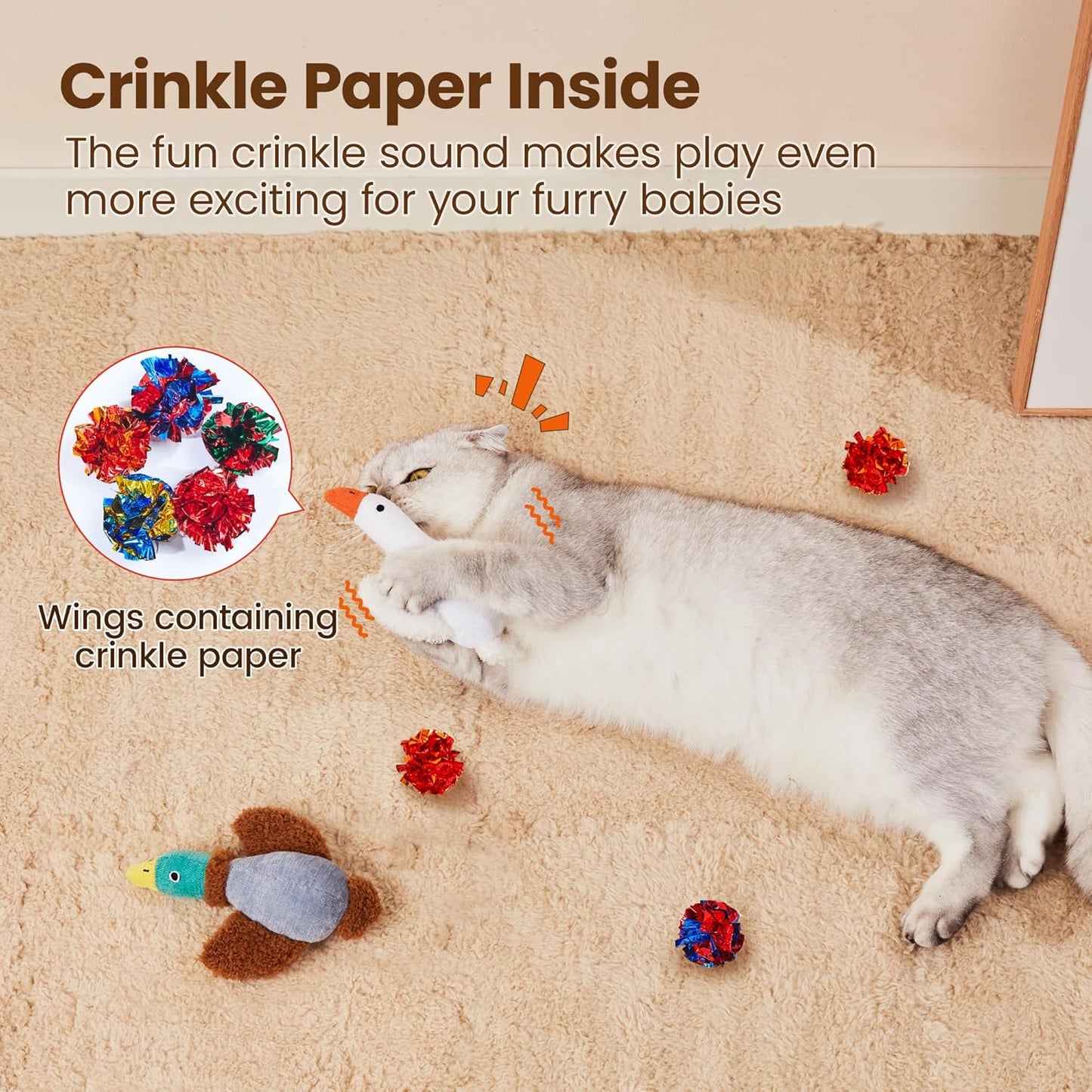 Potaroma Birds Cat Toys, 2 Pack Catnip Toys Soft Durable