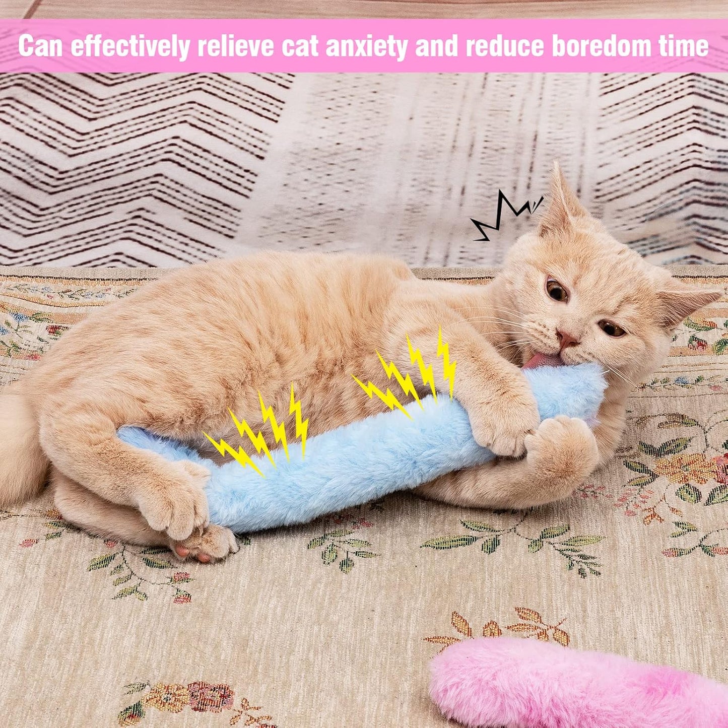 6Pcs Cat Kicker Toys with Sound Paper